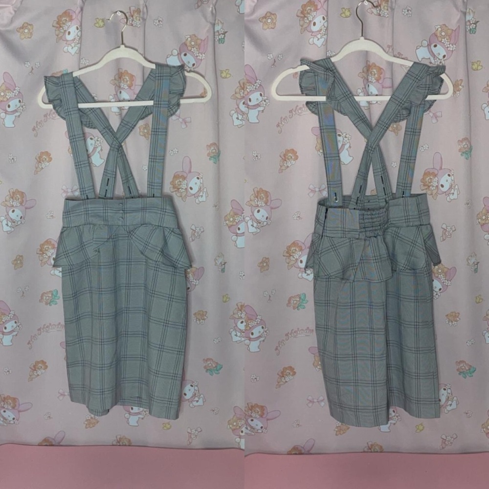 Liz Lisa Plaid Midi Skirt with Removable Suspenders